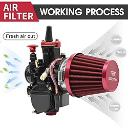 YWLUWEI 2pcs 38mm Motorcycle Air Filter with Fuel