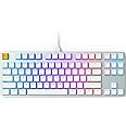Glorious Custom Gaming Keyboard - GMMK 85% Percent TKL - USB C Wired Mechanical Keyboard - RGB Hot Swappable Switches & Keycaps - Silver/White Metal Top Plate
