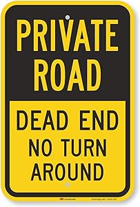 SmartSign Private Road Sign, Dead End Sign, Private Driveway Sign, 12 x 18 Inches 3M Engineer Grade Reflective Aluminum