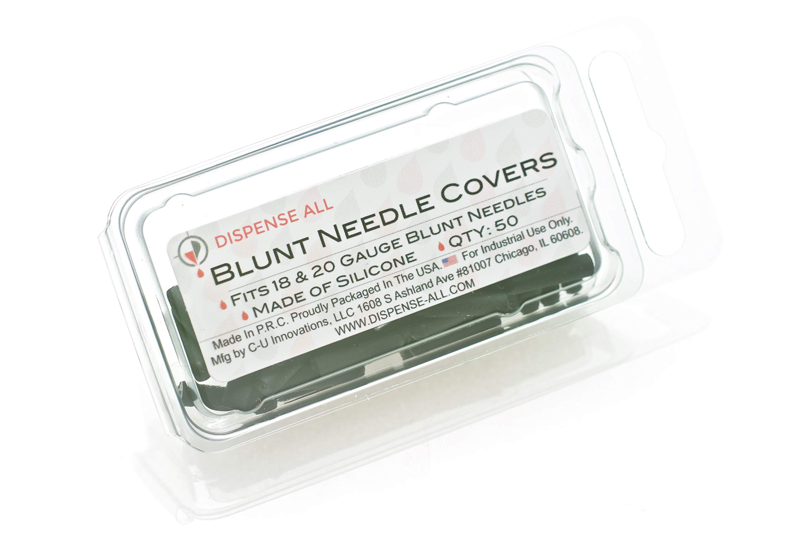 Dispense All - Blunt Needle Covers, Black, Fits 18 & 20 Gauge (Qty 50)