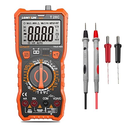Digital Multimeter Messgerät,LOMVUM T28C 6000 Counts Manual Range Multimeter True RMS