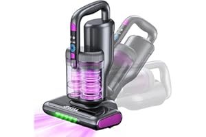 JPHYLL Mattress Vacuum Cleaner, 20Kpa Suction Bed Vacuum Cleaner with 253.7nm UV-C Light, 140°F Heated Air, 30000 RPM Brushro
