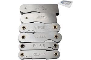 JENSWILL 6 Pack R0.3-1.5/ R1-6.5/ R7-14.5/ R15-25/ R25-50/ R52-100 Radius Gauge Set, Stainless Steel Radius Fillet Gage Portable Concave Convex Measuring Tool for Tool and Die Makers Check