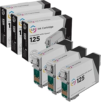 Amazon Com Ld Products Remanufactured Ink Cartridge Replacement For Epson 125 Black 3 Pack Office Products
