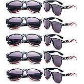 Fsmiling Bulk American Sunglasses USA Flag Sunglasses Patriotic Sunglasses-10/24Pack