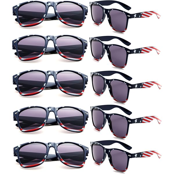 Amazon.com: QYVEWY 12 Pack American Flag Sunglasses Bulk for  display picture 1