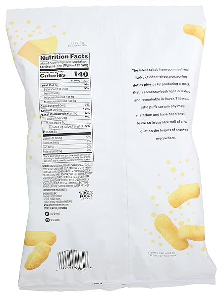 365 BY WHOLE FOODS MARKET WHITE CHEDDAR CHEESE PUFFS, 5.5 OZ