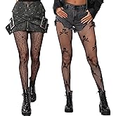 Psixnc Halloween Spiderweb & Skull Fishnet Tights for Women