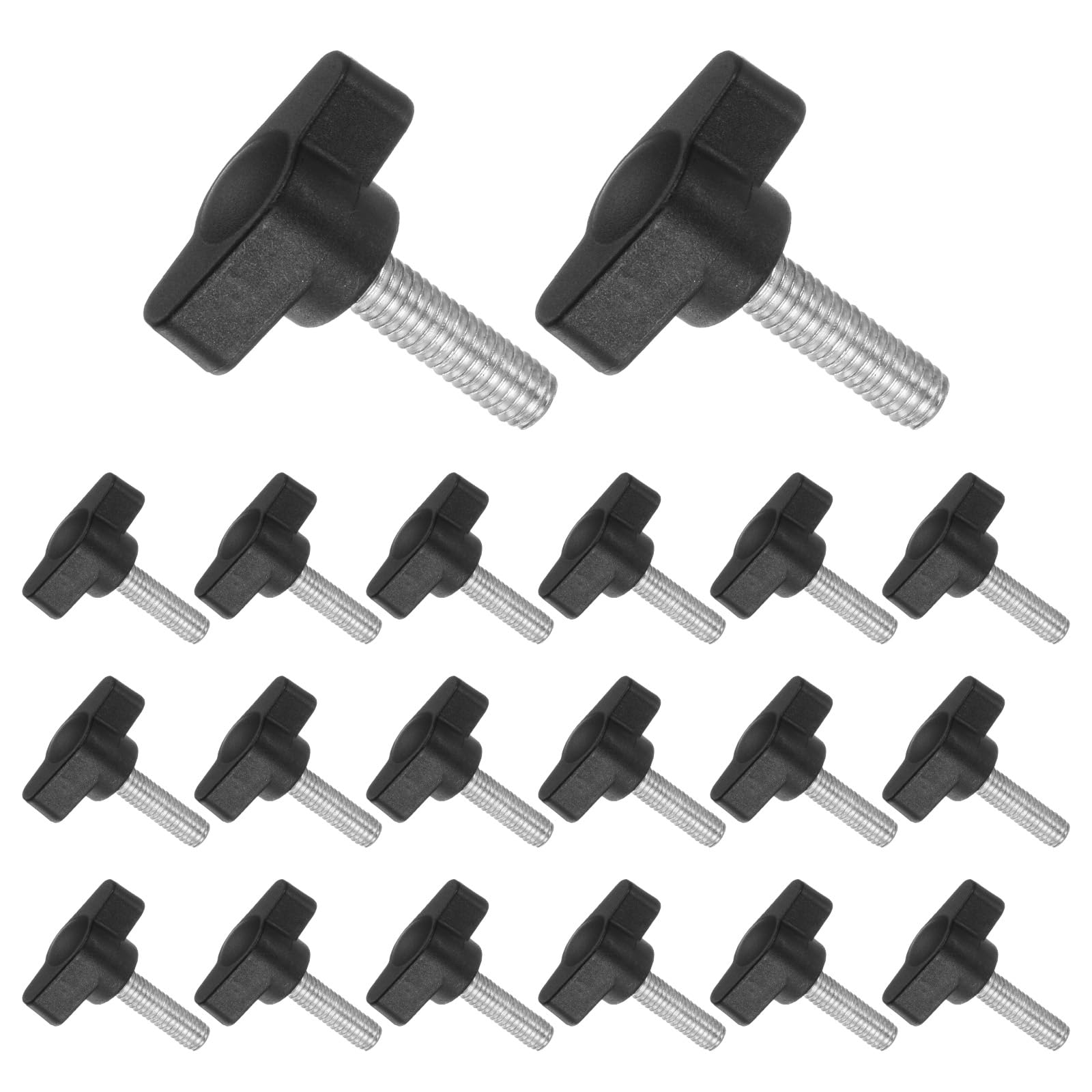 CoCud Tee Wing Knobs Thumb Screw, M6 x 20mm Male Thread, Plastic T Thumb Clamping Screw Threaded Stud Hand Knobs Grip, (Applications: for Machinery Lathes), 20-Pieces