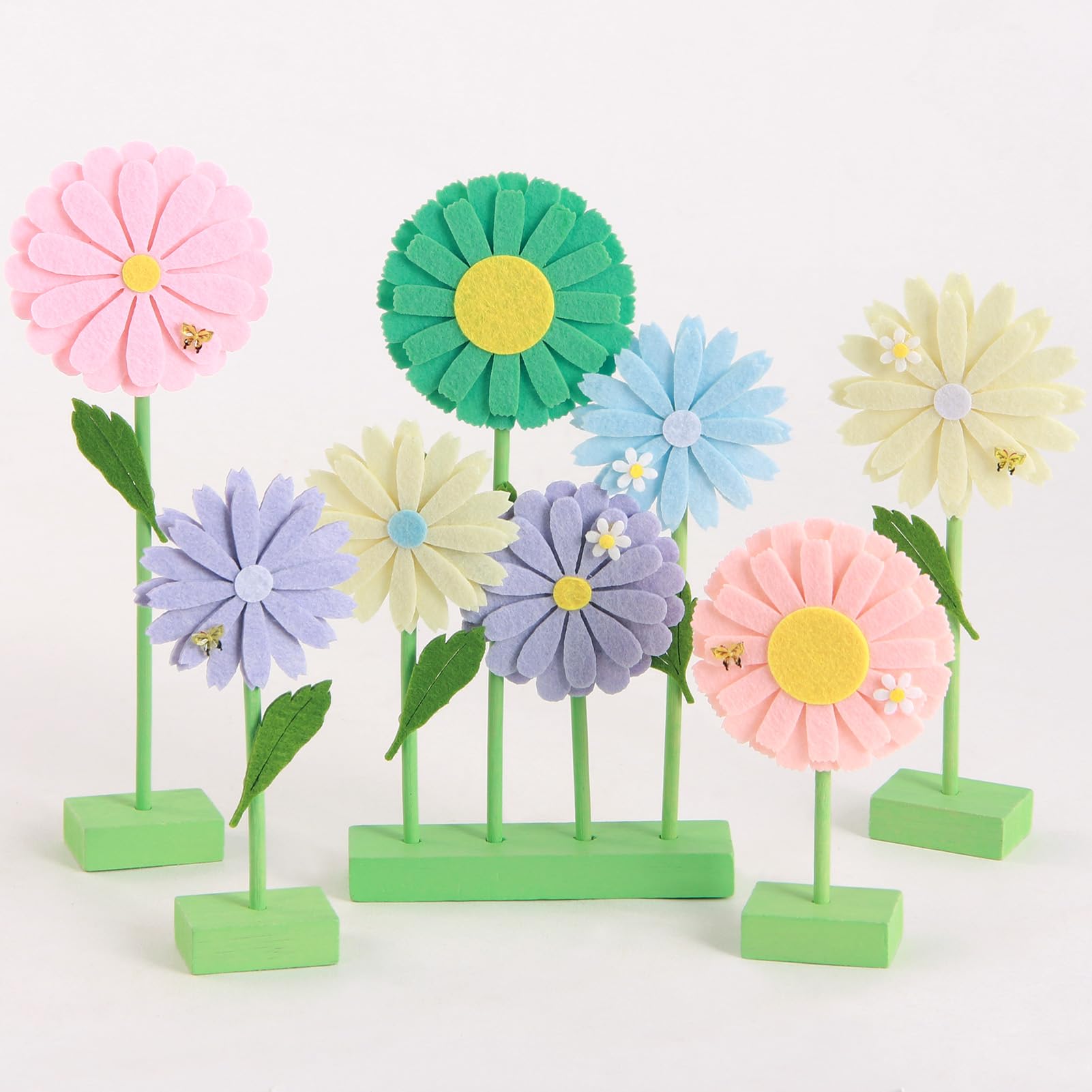 Photo 1 of SUNBEAUTY 8 PCS Daisy Felt Centerpieces for Tables Flower Birthday Party Decorations Daisy Birthday Party Decorations Pastel Daisy Decorations for Girl Birthday Baby Shower