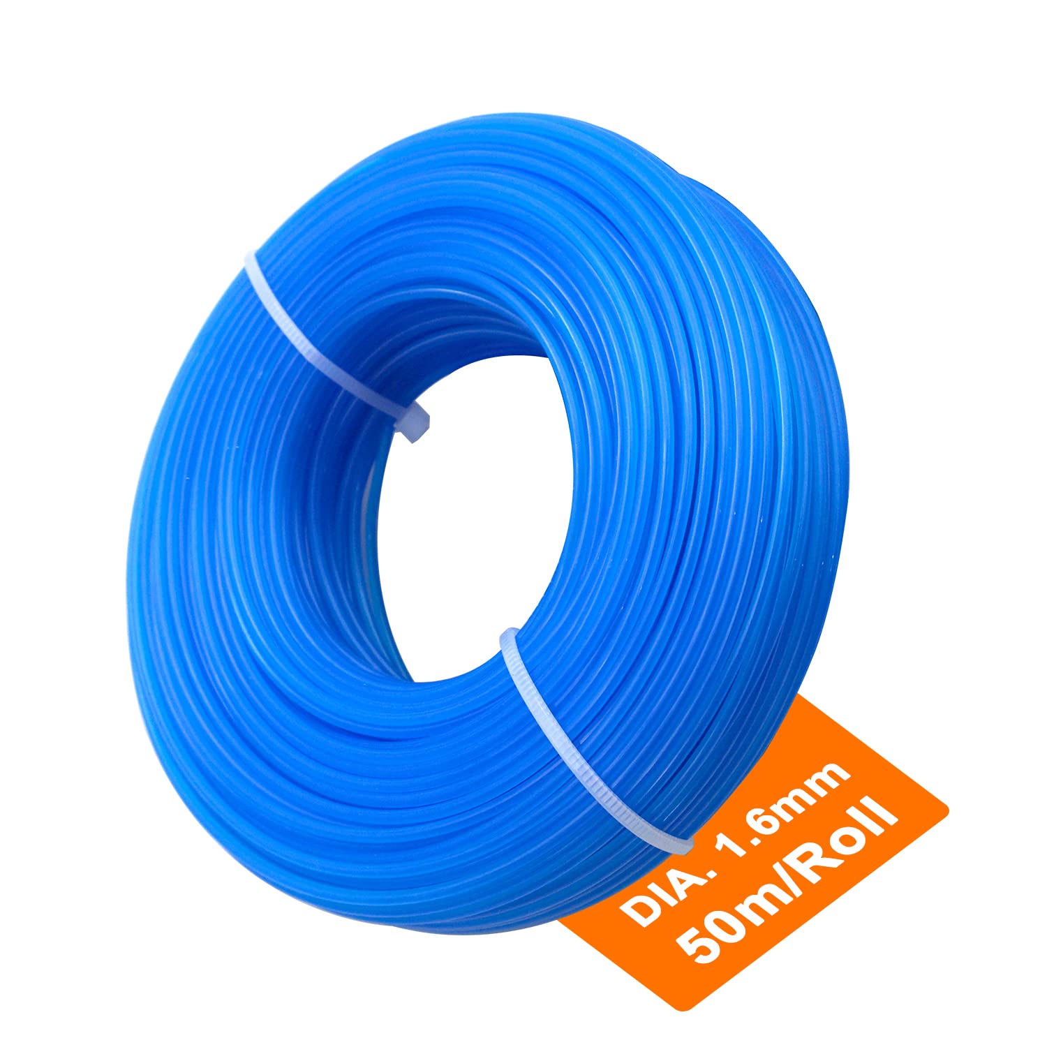 Zeqeey Diameter 1.6mm Round Nylon Grass Trimmer Line 50m Grass Weed Trimmer String Line Rope for Park Garden, 1 Pcs