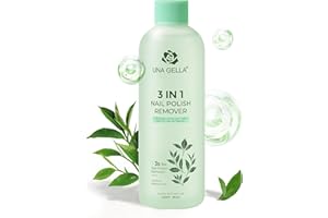 UNA GELLA Nail Polish Remover, Soak Off Acetone Polish Remover For Nails With Easy Use Cap, Healthy Formula Works For Nail Glue 8 Fl Oz, Green Tea Scent