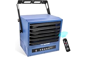 TEMPWARE 10000W Electric Garage Heater 240V, Digital Fan-Forced Ceiling Mount Shop Heater with ECO Mode, Hardwired with Full-Function Remote and 12-Hour Timer, Ideal for Workshop