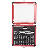 Sunex 9726 Mini Ratchet and Bit Set, 1/8-Inch - 1/4-Inch S2 Bits, 5/64-Inch - 1/4-Inch hex bits, 38-Piece Silver