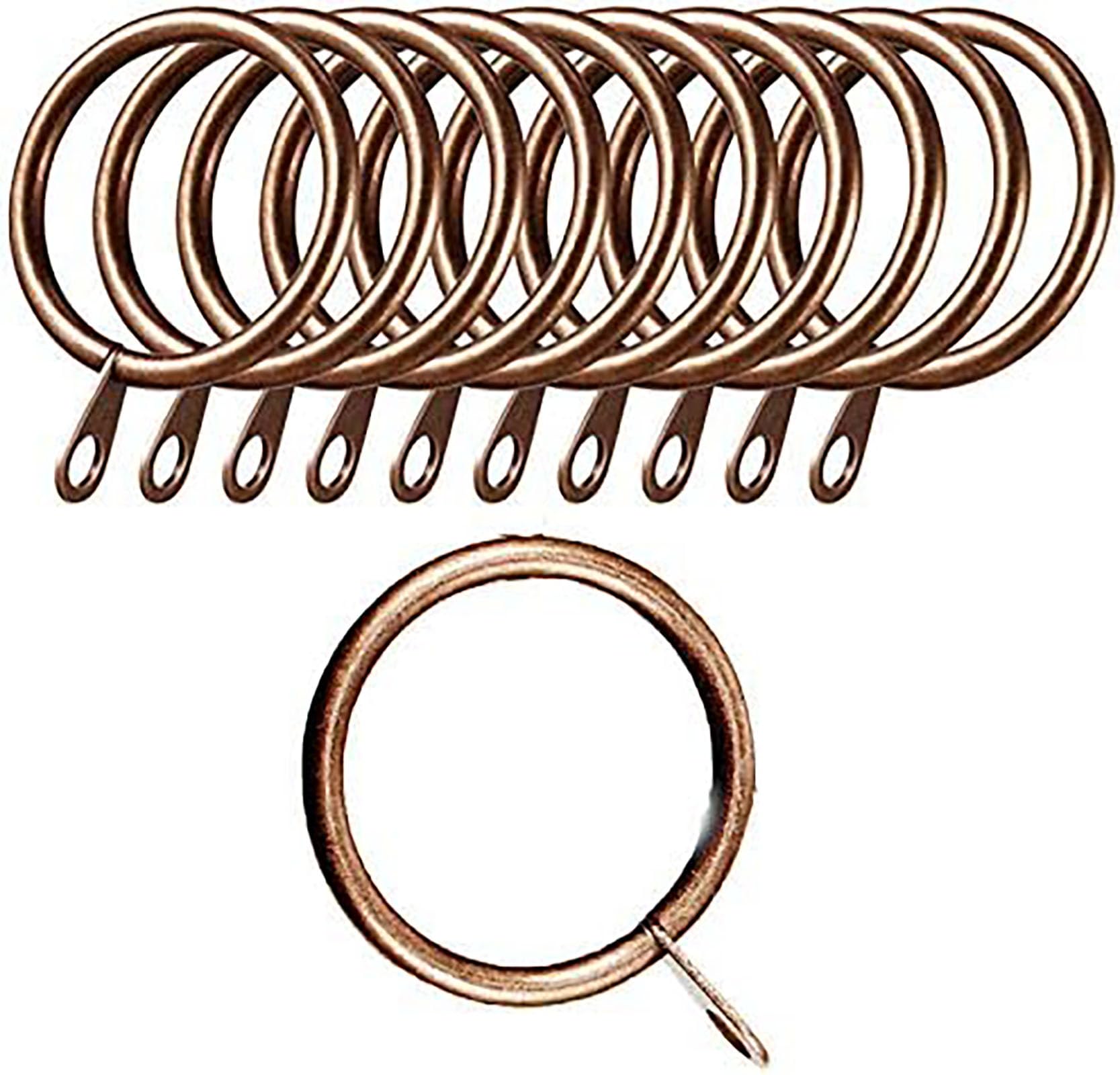 TA-VIGOR 28pcs Metal Curtain Rings, 45mm Internal Diameter, Antique Red Copper
