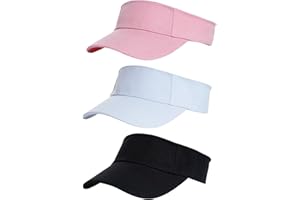 Yookat 3 Pack Visor Sun Hat Adjustable Sun Visor Caps Golf Tennis Visor Hat for Sports Girls Boys Outdoor