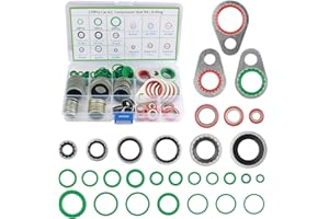YGDMD 139PCS AC O Ring Kit Contains 30 Sizes,Durable A/C O Ring Assortment Kit with 54PCS Rubber Gasket & 85PCS Spacers for Seal Improvement,Professional AC Compressor Gasket Kits