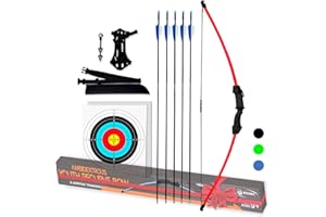Keshes Archery Recurve Bow and Arrow Youthbow Set - 44" Beginner Breakdown Bow Kit with Arrows, Finger & Arm Guard, Quiver, and Target Sheets - Ideal for Teens & Kids Ages 10+ for Outdoor Practice