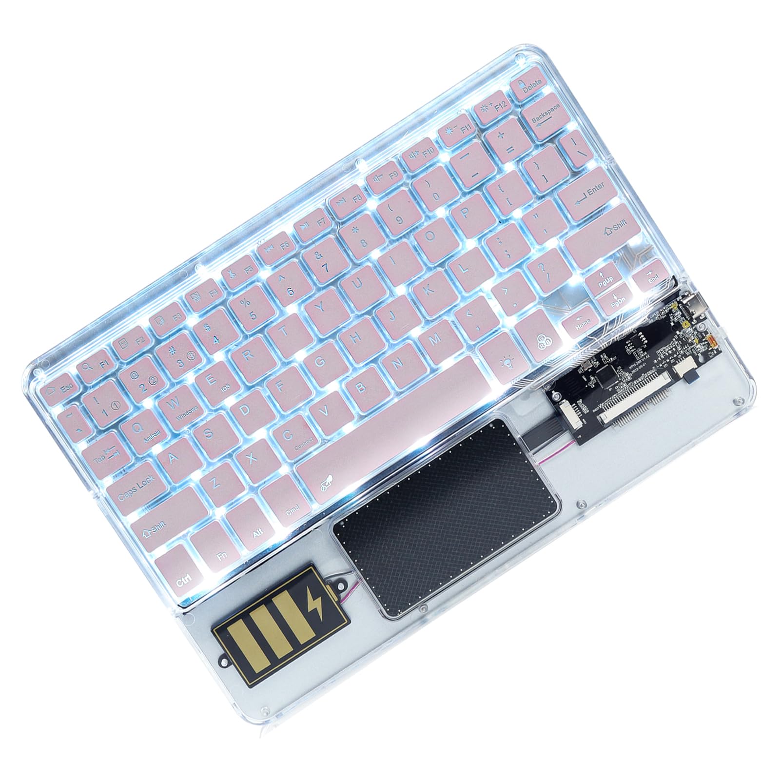 Backlit Bluetooth Keyboard for iPad, Mini Wireless Keyboard with Trackpad, Multi-device Portable Keyboard, Tablet Keyboard Rechargeable, Slim Lightweight Phone Keyboard, for Windows/Android/iOS