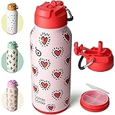 BOTTLE BOTTLE 32oz Insulated Water Bottle Stainless Steel Sport Water Bottle with Straw Dual-use Lid Design for Gym with Pill Box