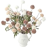 Floroom 9pcs Taupe Beige Mix Faux Silk Mums Artificial Flowers, Bulk Fake Small Mini Chrysanthemums with Stems for DIY Wedding Centerpieces Floral Arrangements Vase Fillers Home Decorations