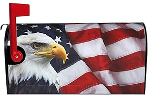Dujiea American Flag Mailbox Wrap - Waterproof Magnetic Post Box Cover, Large Size 25.5"L x 21"W - Garden Yard Home Decor