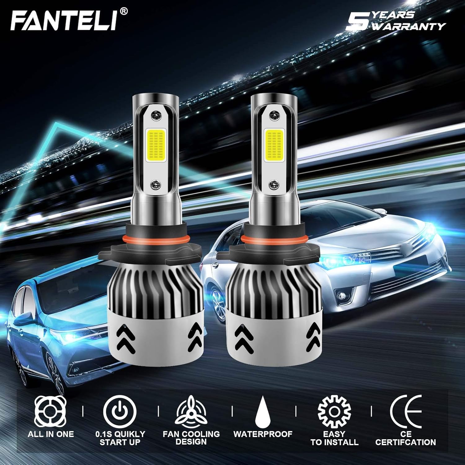 5 Years Warranty 72W 8000LM 6000K Xenon HID Cool White Lamp Replacments