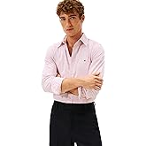 Tommy Hilfiger Mens Long Sleeve Poplin Shirts in Regular Fit, Men's Button Down Shirts, Also Available in Big and Tall