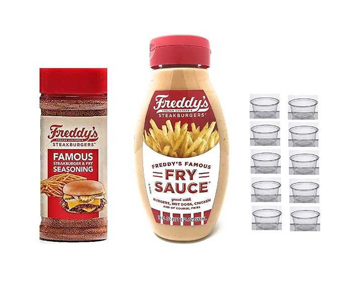 Freddys Fry Sauce, Fry Seasoning and 10 Mini Sauce Dipping