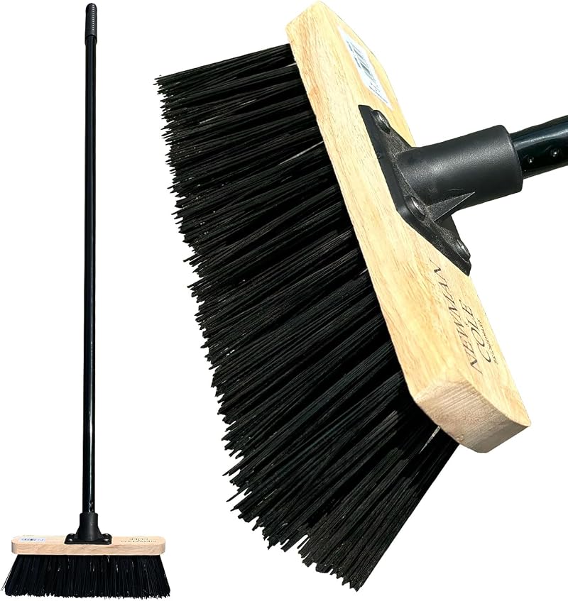 Newman and Cole 10 Wave Stiff PVC Broom with Metal Handle Heavy Duty