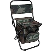 LEADALLWAY Fishing Chair with Cooler Bag Compact Fishing Stool Foldable Camping Chair