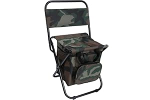 LEADALLWAY Fishing Chair with Cooler Bag Compact Fishing Stool Foldable Camping Chair