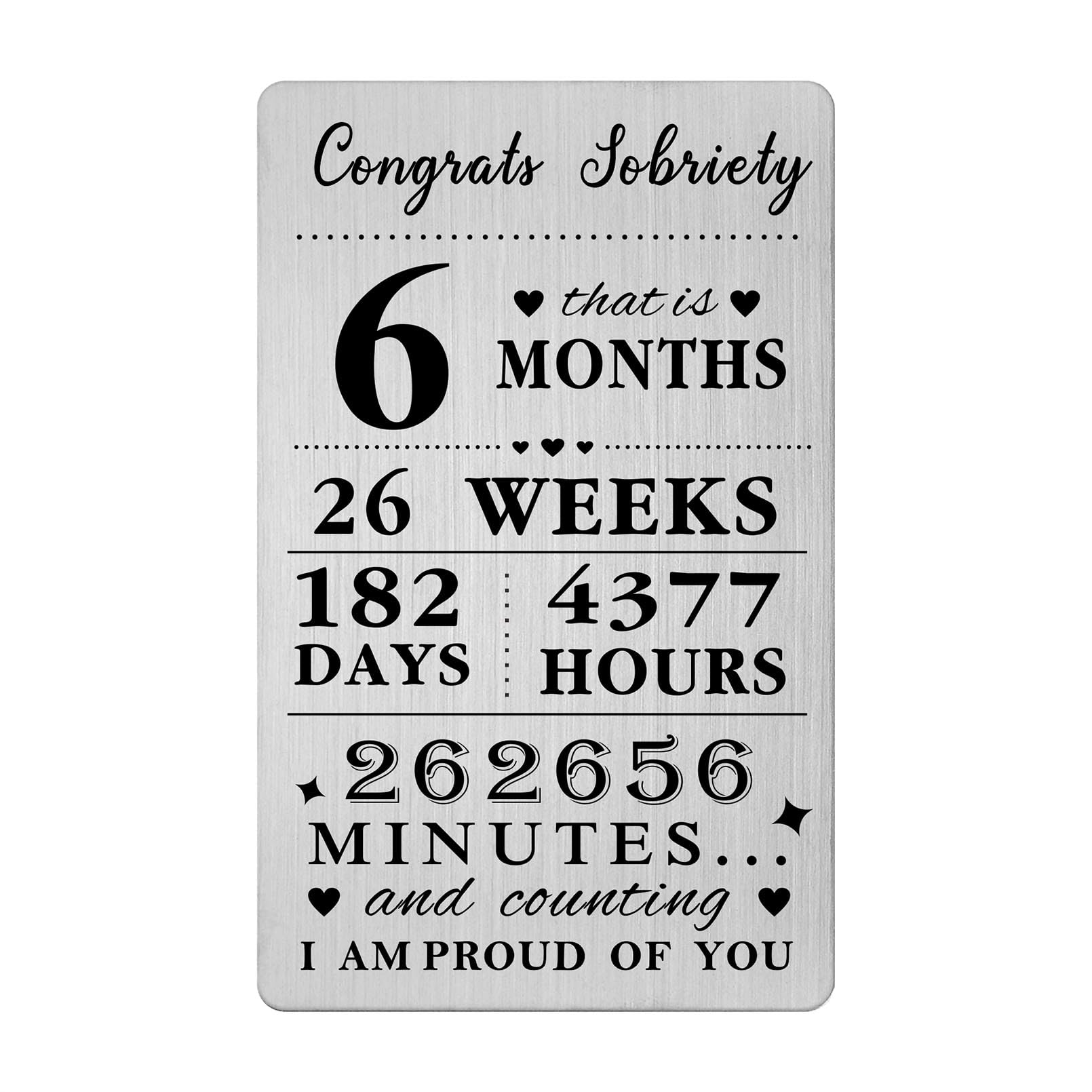 Gezxin 6 Months Sober Gifts For Men Women- 6 6th Month Sobriety Card for Him Her- Personalised Recovery Cardl