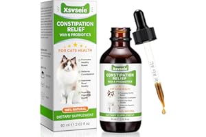 FuzzyUp Constipation Relief for Cat, 100% Natural Cat Constipation Treatment with 6 Probiotics for Cats Stool Softeners, Cats