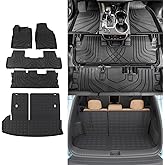 Rongtaod Floor Mat Compatible with 2014-2019 Toyota Highlander Trunk Mat Cargo Mat Cargo Liner Back Seat Cover Protector Floor Liner 2019 Highlander Accessories (Trunk Mat with Backrest Mat+Floor Mat)