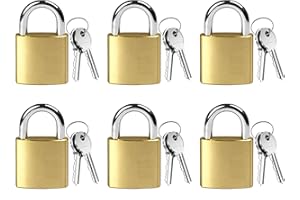 Lixdrem 6 Pcs Luggage Locks with Keys, Metal Keyed Pad Locks, School Gym Locker Lock, Suitcase Lock Small Lock with Keys for Travel Suitcases & Baggage