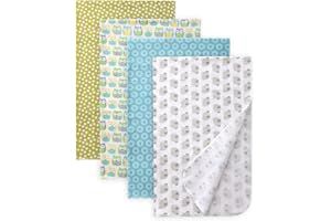 Gina Era Cotton Flannel Receiving Blankets Baby 4 Pcs, Baby Swaddle Blankets, Baby Flannel Blanket 30 X 40 Inch for Boy Girl (STYLE-19)