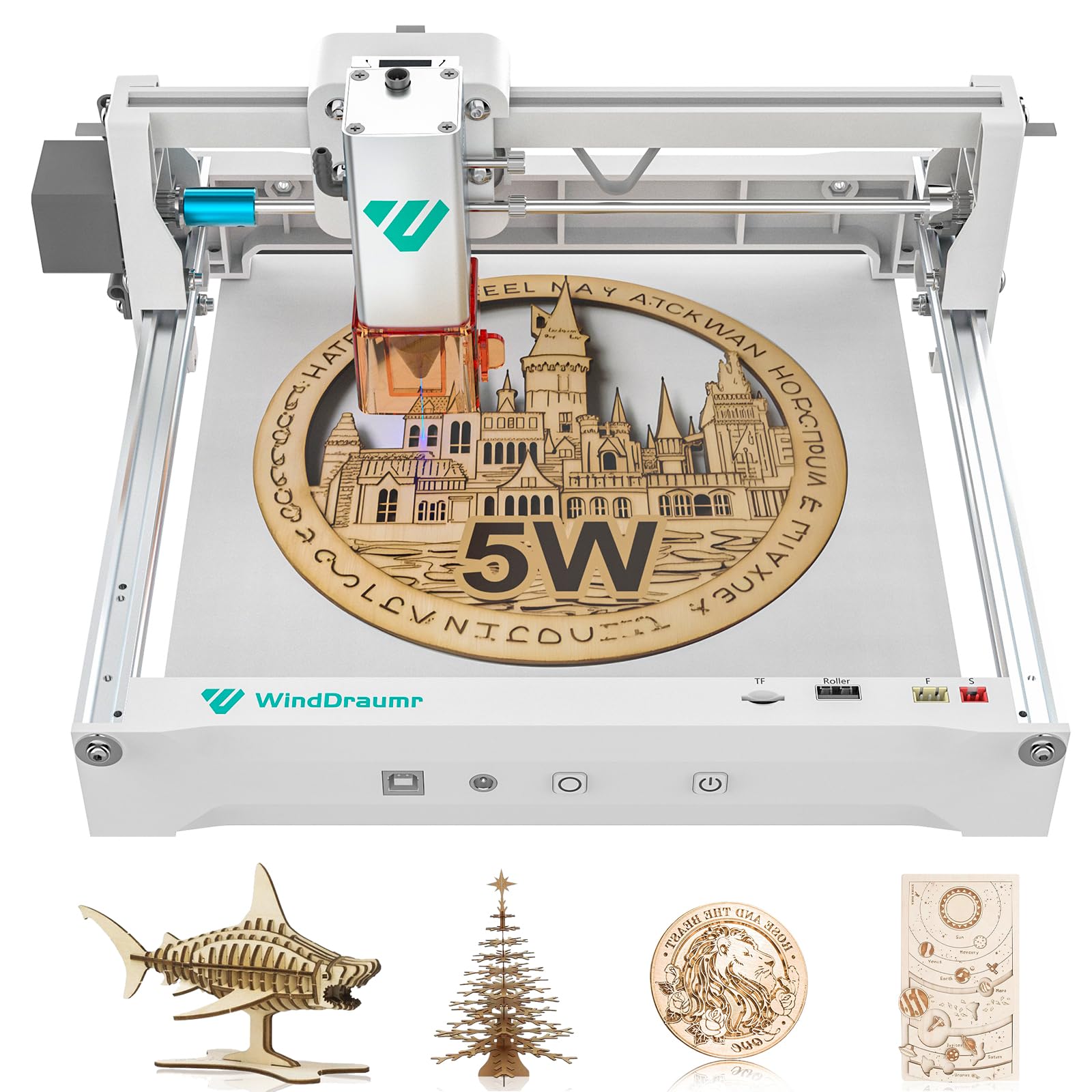 Photo 1 of **engraving tool** WindDraumr Laser Engraver P1 Pro 5W High Accuracy DIY Laser Engraving Machine with Offline Usage, 200x150mm, 0.08mm Laser Spot, CNC Laser Cutter and Engraver for Wood Painted Metal Acrylic Leather