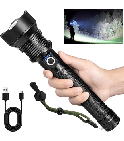 Taoquwe Super Bright LED Flashlight - 99,000 Lumen Rechargeable, IPX6 Waterproof For Camping & Hiking