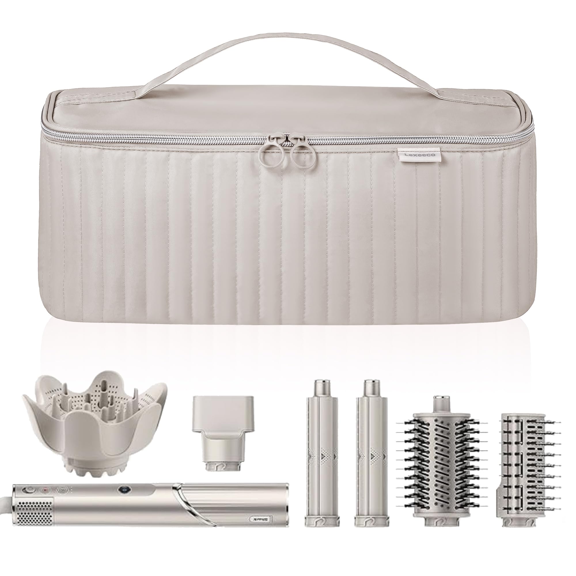 Photo 1 of Travel Carrying Case for Hair Dryer Shark Flexstyle Dyson Airwrap Brush Hair Accessories Tools Storage Bag for Revlon Hairdryer Styler Organizer (Camel)