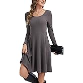 Kormei Long Sleeve Fall Dress for Women 2025 Round Neck Casual Sweater Dresses Trendy Outifts
