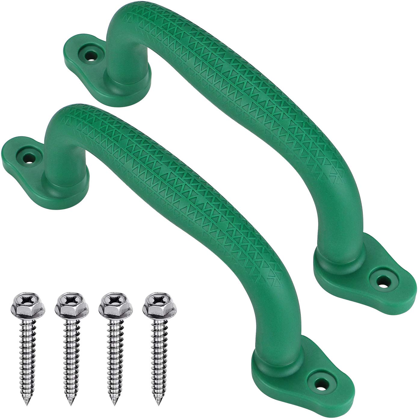 SELEWARE Playground Safety Grab Handles, Non-Slip Plastic Kids Playground Handles for Playhouse, Treehouse, Climbing Frame, Jungle Gym, Swing Set Accessories, 2 Pack