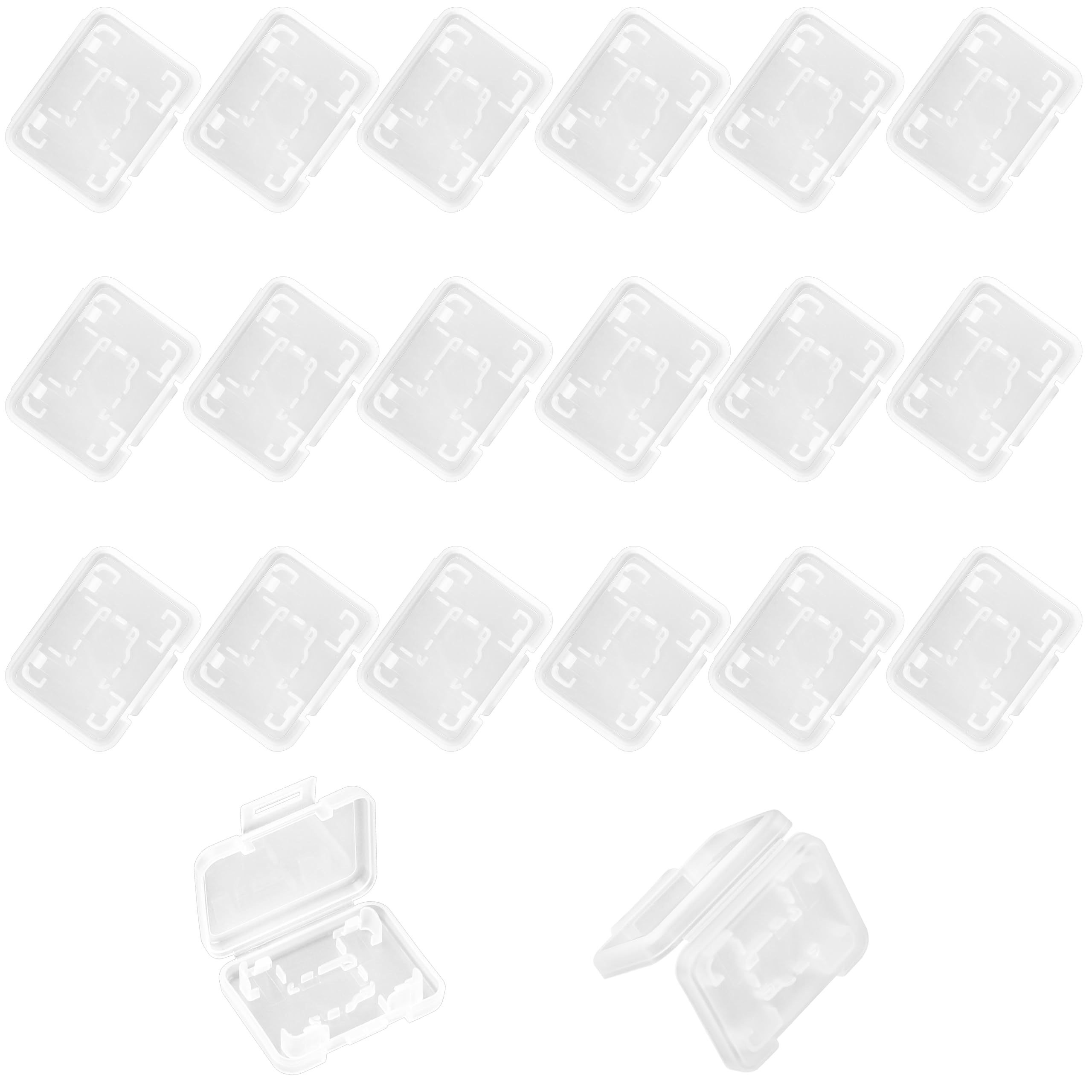 ASTONEY 20PCS Compact Game Card Holders Compatible with Nintendo Switch 2 / Switch OLED / Switch / Switch Lite – DIY Clear Storage for One Game Card and One Micro SD