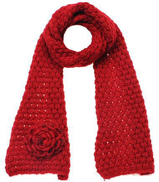 Icegrey Damen Stricken Blumenmuster Verdicken Kurzen Schal Winter Warm Strickschal Amazon De Bekleidung