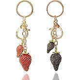 ZIZYLLE Strawberry Keychain Charm – Cute Fruit Bag Accessory for Women, Kawaii Strawberry Pendant, Aesthetic Purse Charm Gift