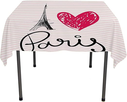Amazon Paris Party Supplies テーブルクロス ランタン付きエッフェルのグランジイラスト ヨーロピアンライフスタイルカルチャーアートワーク レッド ブラック イエロー テーブルクロス こぼれ防止 60 W By 60 L テーブルクロス オンライン通販