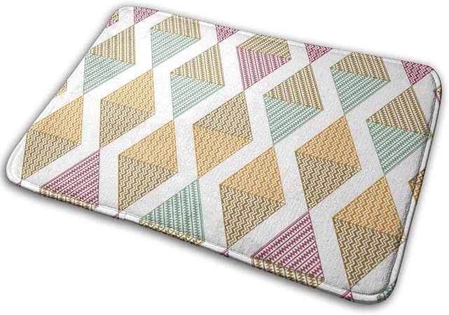 Colorido triángulo geométrico alfombra de baño espuma de memoria puerta