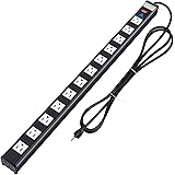 AXTRA 12-Outlet Surge Protector Power Strip, 9-Foot Heavy-Duty Cord, 450 Joules, 15-amp Circuit Breaker for Home, Office, Sch