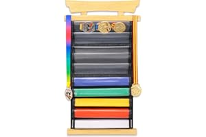 Tilhumt 10 Belts Karate Belt Display Rack, Felt Taekwondo Belt Display with Dust Cover, Easily Insert and Remove, Martial Arts Belts Display Holder for Kids and Adults