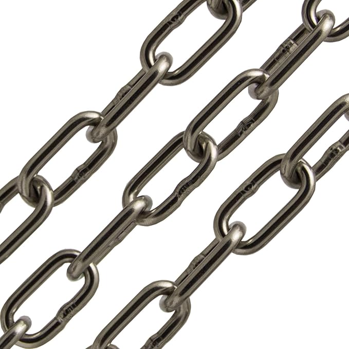 OPIOL QUALITY | 2 mm Kette, kurzgliedrig, Edelstahl A4, DIN766 (2 Meter) | Ankerkette | Rundstahlkette | Stahlkette | Eisenke